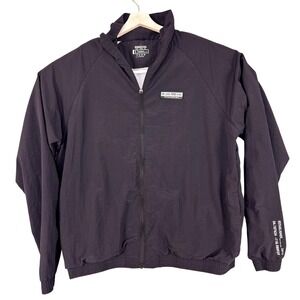 Rawgear Jacket Mens Large Black Logo Back Full Zip Windbreaker Gym Training